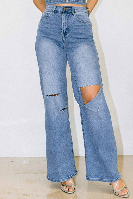 Pantalon Vibrant recto roto