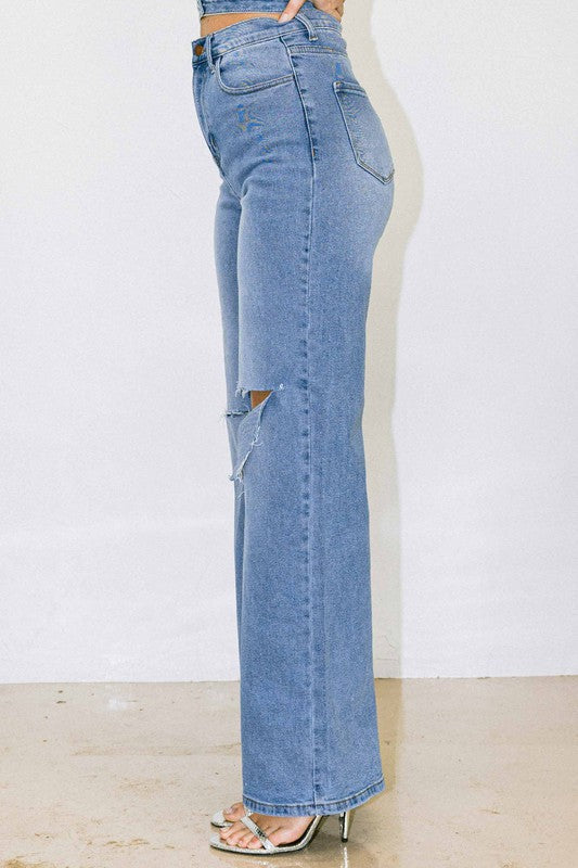 Pantalon Vibrant recto roto