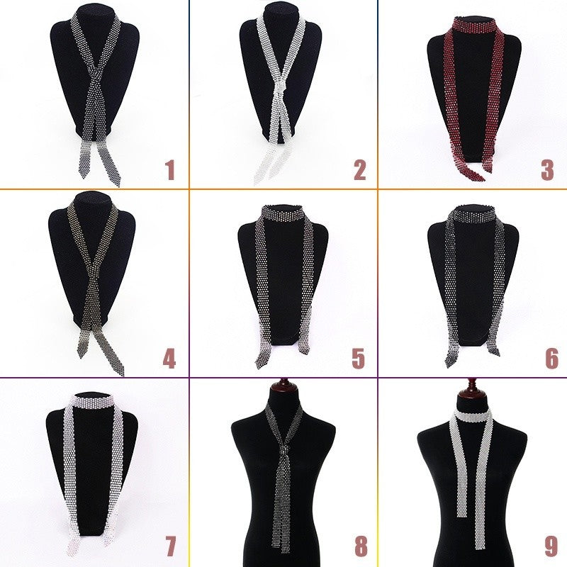 Collar corbata brillante