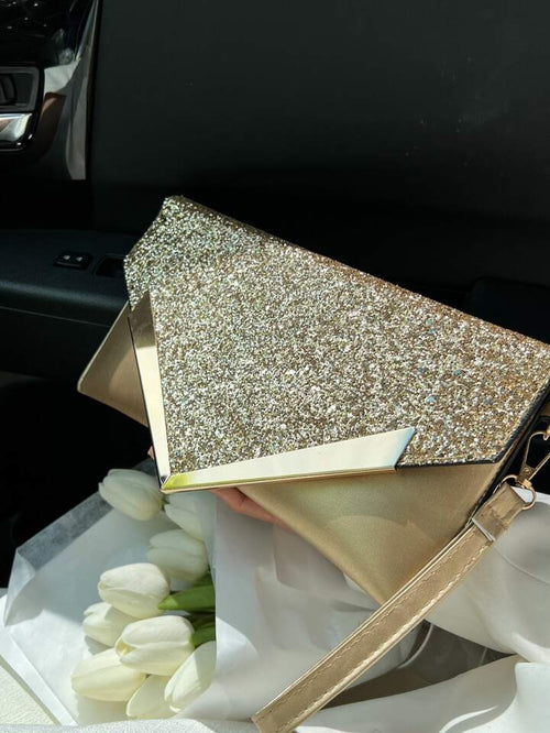 Bolso Sobre dorado brillante