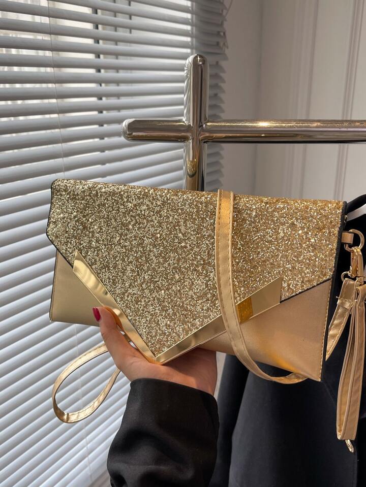 Bolso Sobre dorado brillante