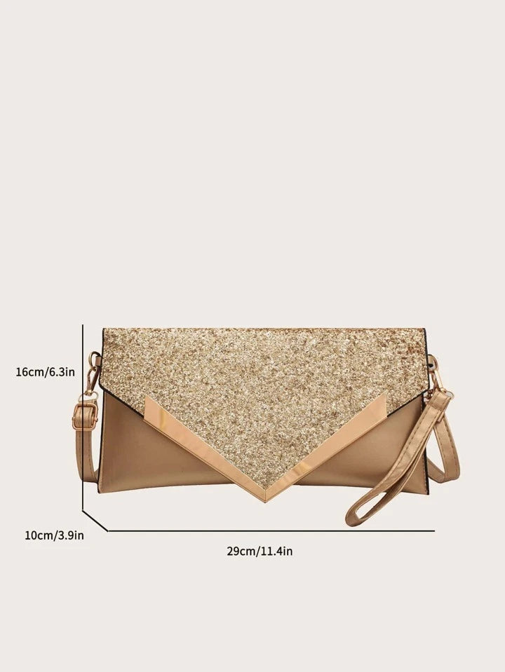 Bolso Sobre dorado brillante