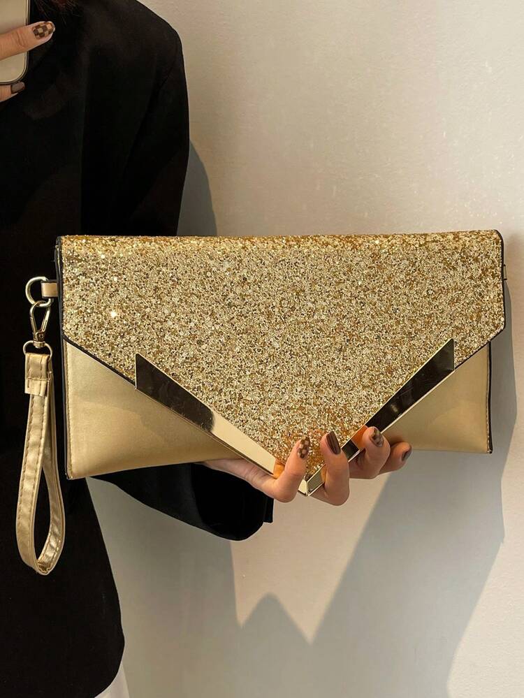 Bolso Sobre dorado brillante