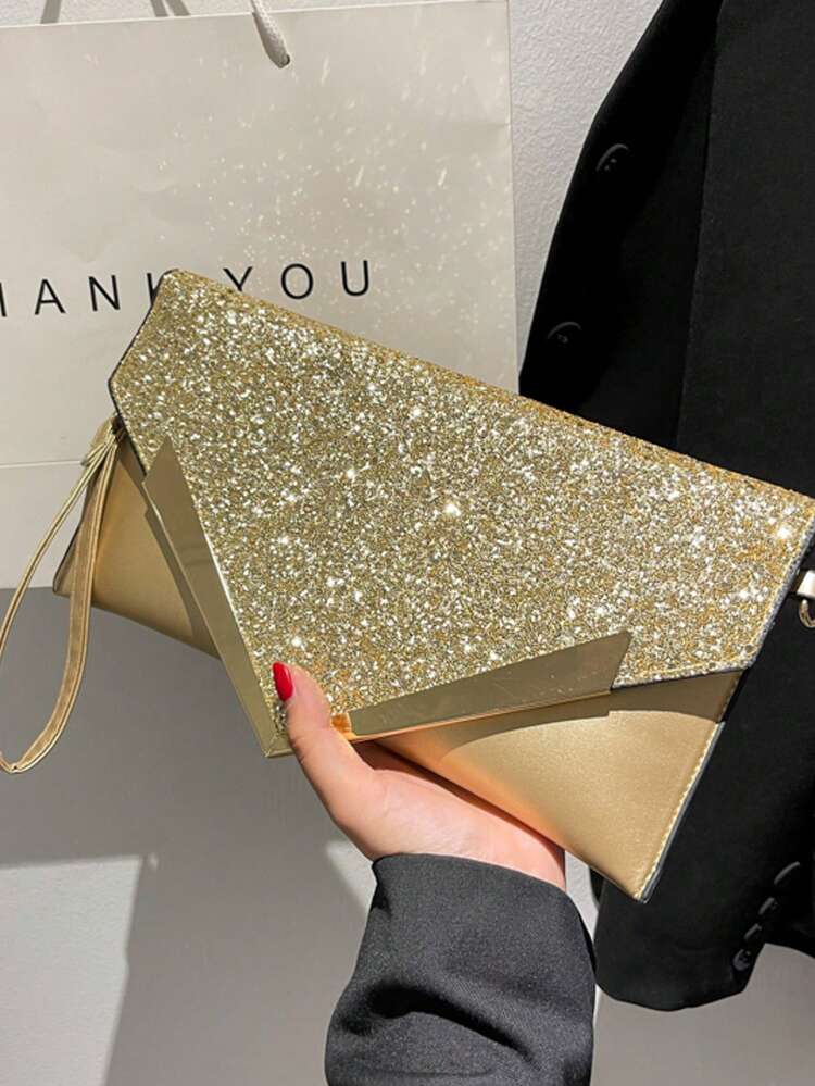 Bolso Sobre dorado brillante