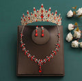 Set de corona dorado con rojo