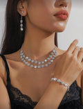 Set de joyeria collar doble 3pz
