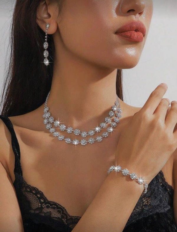 Set de joyeria collar doble 3pz