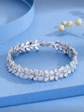 Pulsera plateada hojas