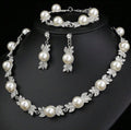 Set de joyeria 3pz perla + hojas