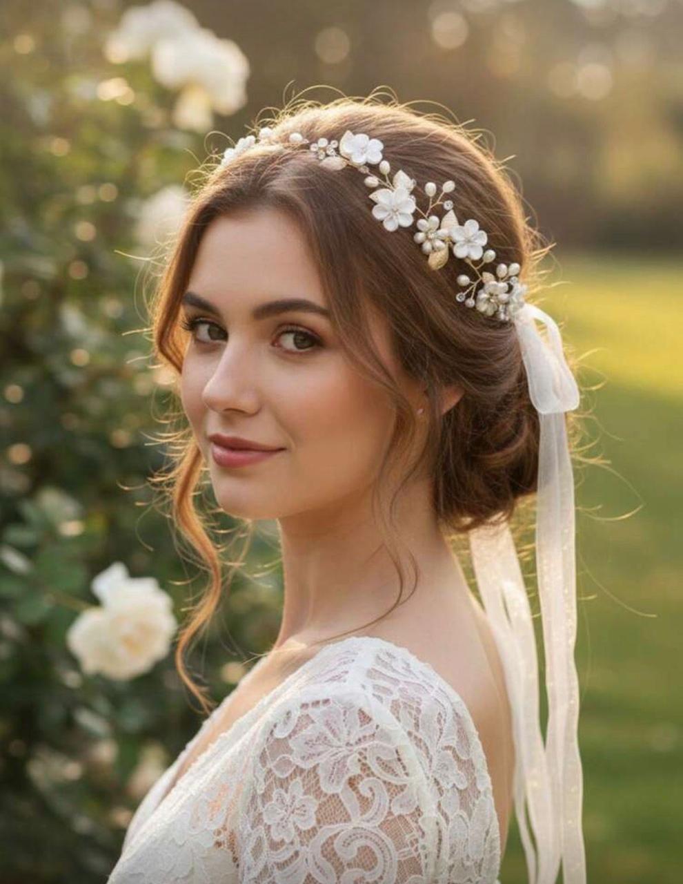 Guirnalda floral con cinta