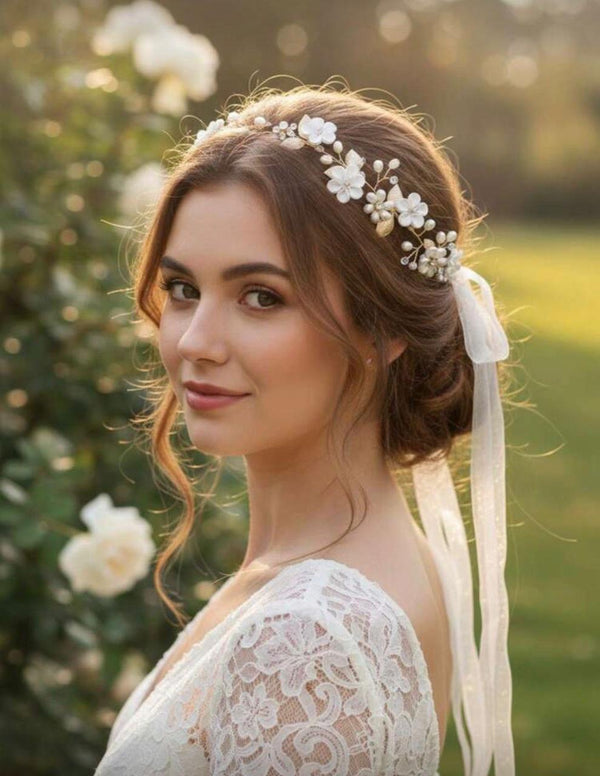 Guirnalda floral con cinta