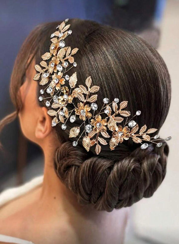 Tocado diadema dorada