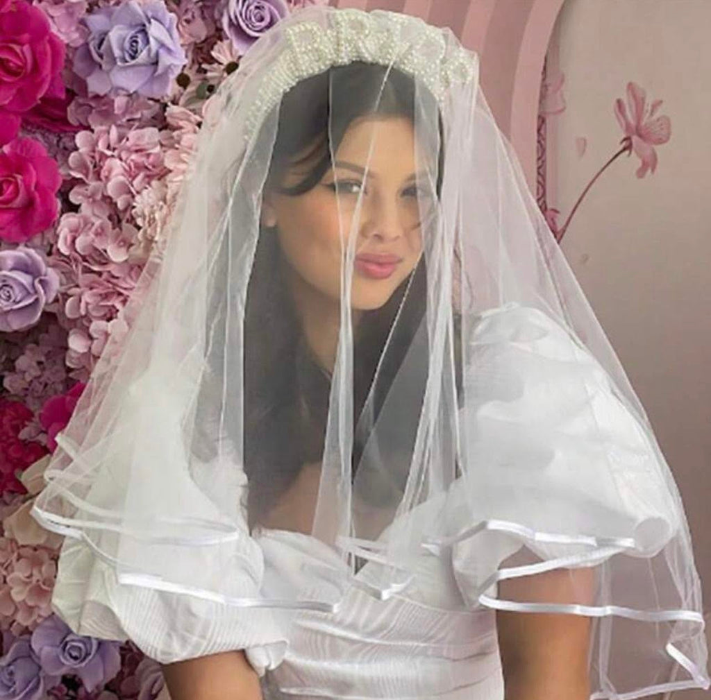 Velo con aro de Novia